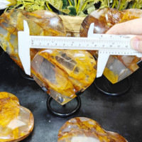 Pierre de méditation en quartz jaune feu en forme de cœur, prix d'usine, pour cadeau ou décoration
