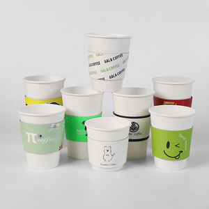 Funda Biodegradable <span class=keywords><strong>de</strong></span> Doble Pared para Vasos <span class=keywords><strong>de</strong></span> Papel <span class=keywords><strong>de</strong></span> 12/14/16 oz, Aislante para Vasos <span class=keywords><strong>de</strong></span> Café Personalizado, Impresión <span class=keywords><strong>de</strong></span> Alta Definición, Ecológico - Product Image 3