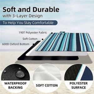 Outdoor Portable Foldable Acrylic Sand Proof Waterproof <b>Extra</b> <b>Large</b> Leather Beach Picnic Blanket Mat - Product Image 3