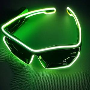 Kreative LED-Sonnenbrille Neon EL Wire Chinese Luminous Light-Up Party Brille Halloween Ostern Weihnachten Abschluss dekorationen - Product Image 4