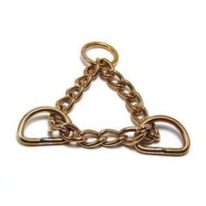 3/4 pouces Martingale collier de chien chaîne collier de chien matériel métal solide laiton chaîne or tour de cou demi étranglement chaîne D anneau collier de chien - Product Image 4