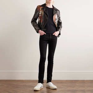 Veste en <span class=keywords><strong>cuir</strong></span> d'hiver pour hommes vintage personnalisée OEM Streetwear d'extérieur de style rue avec impression éclaboussée de peinture de culture <span class=keywords><strong>Manteau</strong></span> de motard - Product Image 2