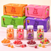 Bonbons gélifiés à la vitamine C HALAL, saveur jus de fruits, gommes molles et moelleuses, bouteille de 68g, vente en gros, OEM, ODM, marque privée, usine