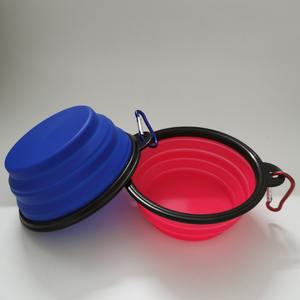 Mangkuk anjing silikon lipat portabel Logo kustom ramah lingkungan baskom anjing gantung rumah tangga untuk perlengkapan rumah minum luar ruangan polos - Product Image 4