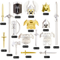 Armadura Medieval, Espada, Capa, Escudo, Bandera, Arma, Caballero, Ejércitos, Conjuntos de Bloques de Construcción, Accesorios, Juguetes para Niños