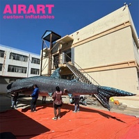 Requin géant gonflable sur le thème de l'océan en plein air, baleine gonflable personnalisée pour l'affichage
