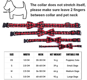 HIPHOPPET, venta al por mayor, <span class=keywords><strong>Collar</strong></span> navideño para mascotas, copo de nieve, pajarita, patrón Floral, collares de hebilla separables ajustables para perros y gatos - Product Image 6