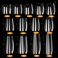Gelsky Soak Off Gel X Nail Tips Clear French Tip Nails Coffin Full Cover Nail Tips