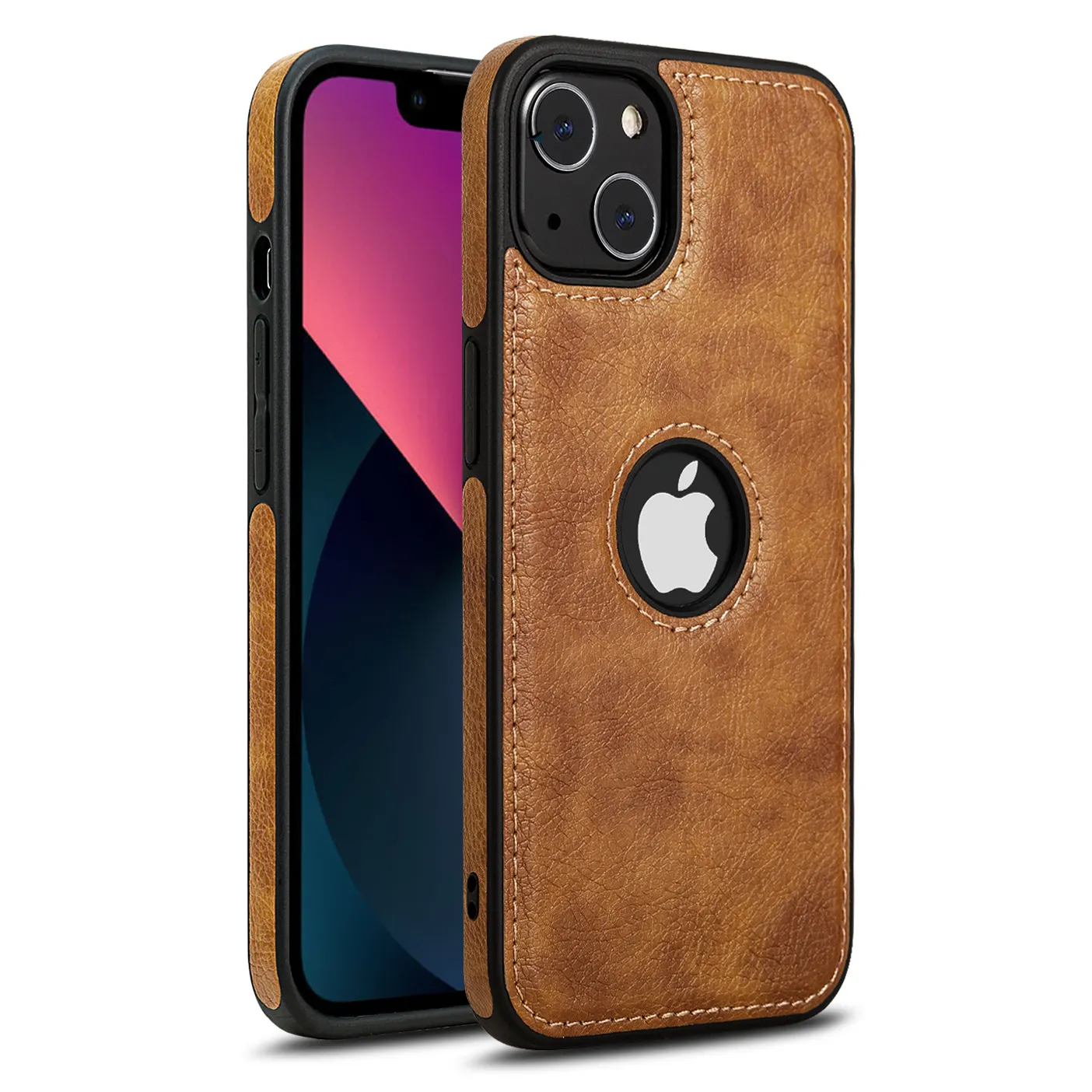 For iPhone Case Luxury Handmade Stitching Leather Cover Cell Phone Case For iPhone 14 /iPhone 14 Plus/iphone 14 pro