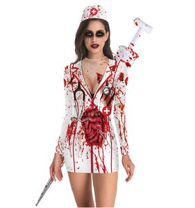 Disfraz de Enfermera Zombie para Halloween, Vestido Corto Sexy y Ajustado, Disfraces de TV y Películas para Mujer - Product Image 6