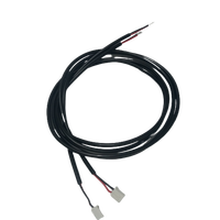 Rangkaian Kabel Konektor 2 Pin Kustom OEM, Kabel Berjaket Hitam 2 Inti dengan Terminal Berujung Crimp (Kabel Merah/Putih)