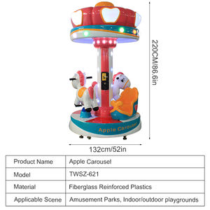 Parc d'attractions à jetons pour enfants Carrousel Horse Swing Ride Amusement Garantie 1 an - Product Image 4