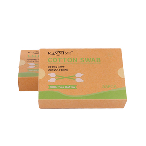 Produits de créateur chinois oreille propre 33 pièces bâton de bambou tête de <span class=keywords><strong>gourde</strong></span> coton-tige avec paquet de boîte de tiroir en papier Kraft - Product Image 3