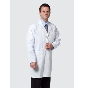 Blouse médicale d'hôpital pour femme, blouse <span class=keywords><strong>de</strong></span> laboratoire Songxin, logo personnalisé, en polycoton 50 % tissé respirant, unisexe, avec boutons, blanche - Product Image 2