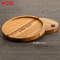 Sous-verres en bois personnalisés WOQI avec logo, lot de 6 pièces pour la protection de la table basse, ferme, bureau, bar