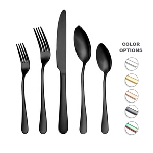 Set di Posate di Alta Qualità in Acciaio Inox 18/0 Nero, Coltello, Forchetta e Cucchiaio - Product Image 1