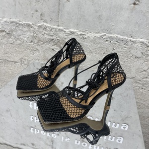 2025 European &American Fashion Sandals Mesh Breathable <b>square</b> <b>Headband</b> Women's High Heels Size 35-42 <b>Square</b> Head Women's Hig - Product Image 3