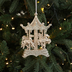 Adornos para Árbol de Navidad, Decoraciones Navideñas con Diseño de Ciervos y Copos de Nieve Color Champán para Fiestas en Casa y Decoración Navideña - Product Image 3
