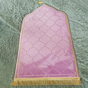Estera de oración para adultos, alfombra con esponja gruesa cómoda con diseño en relieve para oración musulmana