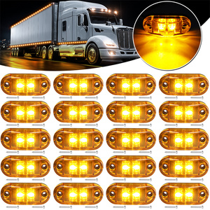 Lot de 20 feux de position latéraux <span class=keywords><strong>à</strong></span> LED 12V jaunes <span class=keywords><strong>à</strong></span> montage <span class=keywords><strong>en</strong></span> surface pour camions, remorques, <span class=keywords><strong>camping</strong></span>-cars et motorhomes - Product Image 1