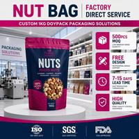 Bolsa Doypack Aséptica a Prueba de Humedad de 1kg/500g para Envasado de Frutos Secos, con Lámina VMPET, Resellable, Impresión Personalizada, Venta al por Mayor de Almendras y Nueces
