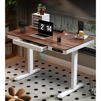 Bureau d'ordinateur électrique réglable en hauteur rétractable personnalisé pour le bureau à domicile avec compartiment de rangement de tiroir caché