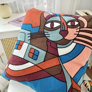 Venta directa de fábrica Animal abstracto <span class=keywords><strong>Picasso</strong></span> bordado pintura al óleo algodón funda de almohada funda de cojín para sofá sala de estar - Product Image 6