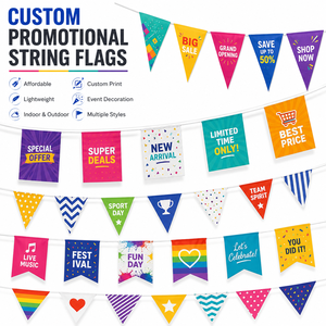Guirlande de drapeaux triangulaires personnalisables avec logo pour décoration de fête, événements en extérieur et intérieur, festivals, anniversaires, vente en gros, cadeau - Product Image 1