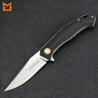 Couteau pliant miniature d'extérieur avec lame en acier D2 revêtue de titane Damas, couteau utilitaire et de camping