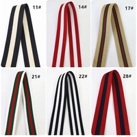 Sangle rayée en polyester 100 % écologique, entrelacée, 20/25/32/38/50 mm, 1 pouce, colorée, pour porte-clés, vêtements, sacs et chaussures
