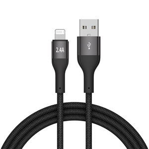 Câble de charge rapide USB-A vers iOS 2.4A avec connecteur PIN amélioré pour <span class=keywords><strong>iPhone</strong></span> 6-14, coque en aluminium, compatible OEM UE/US - Product Image 2