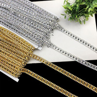 Vente en gros de ruban de dentelle tissé en chaîne de diamants dorés et argentés de 1,4 cm, style ethnique, pour couture à la main, vêtements, bijoux, tenue de bal de fin d'année, pour mère