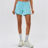 Shorts de yoga pour femmes GH Custom Logo, séchage rapide, anti-transpiration, respirants, 2-en-1, cordon de serrage, taille haute, pour le sport et le yoga