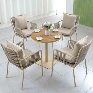 Mesa y silla de jardín de 5 uds., mesa y silla de Metal para exteriores, muebles de jardín, juegos de mesa y silla de aluminio - Product Image 5