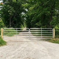 Portillon pour bétail robuste de 10 pieds avec charnières réglables et loquet à chaîne
