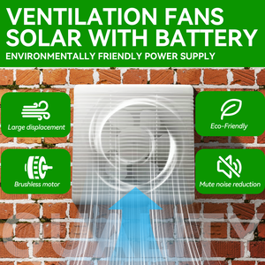 Ventilateur d'extraction axial mural à énergie solaire DC sans balais en plastique 12V IP68 étanche pour cuisine et <span class=keywords><strong>salle</strong></span> <span class=keywords><strong>de</strong></span> <span class=keywords><strong>bain</strong></span> - Product Image 2