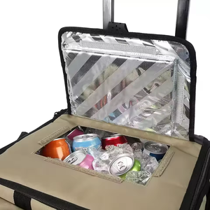 Сумка-холодильник на колесах для пикника с логотипом на заказ, большой емкости, для улицы, глубокая заморозка, на 60 банок, складная - Product Image 6