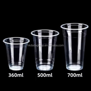 16oz PP <b>Plastic</b> Coffee <b>Cups</b> with Strawless Lids 90mm Diameter for Cafe Shops Serving Cold Beverages Iced Coffee Mineral Water - Product Image 4