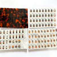 Cadeau de Noël : Mahjong américain 160 tuiles en acrylique blanc nacré, motif gothique sorcière et château floral – Jeu de table unique
