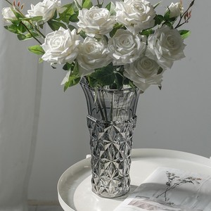 Jarrón alto de cristal sin plomo de alta transparencia, comedor minimalista, buena opción para el arreglo floral diario en el hogar, jarrones de cristal - Product Image 4