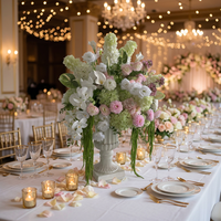 Grande boule de fleurs artificielle pour centre de table de mariage, en soie de haute qualité, blanche et verte, fleurs artificielles pour mariage.