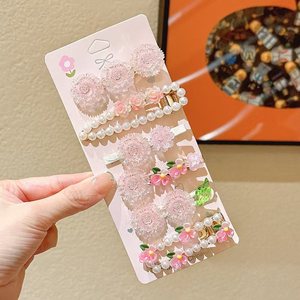 6 pz/set nobile fiore di cristallo traslucido primavera frangetta forcina di moda Pc fresco grande fiore forcina donna bambino decorazione dei capelli - Product Image 5