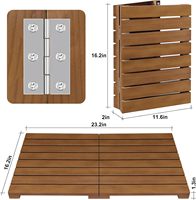 Tapis de bain pliable en teck antidérapant pour baignoires, portes, spas, saunas, piscines, utilisation intérieure et extérieure