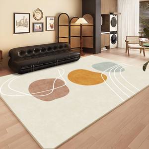 Alfombra nórdica minimalista con diseño abstracto rectangular, fibra de poliéster resistente a las manchas, para sala de estar, dormitorio, uso doméstico - Product Image 4