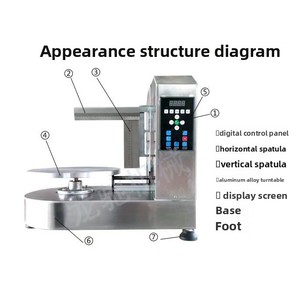 Machine à saupoudrer de gâteau et à appliquer le fondant pour gâteaux d'<span class=keywords><strong>anniversaire</strong></span> - <span class=keywords><strong>Robot</strong></span> de pâtisserie compact de qualité commerciale entièrement automatique - Garantie d'un an - Product Image 4