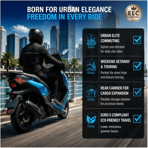 Scooter à essence EURO 5 Sport 125cc, quatre temps, refroidissement par air, injection électronique Bosch, démarrage sans clé, freins à disque CBS, vitesse 85 km/h pour la ville/l'autoroute - Product Image 4