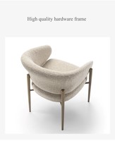 Chaise de salle à manger en velours d'agneau simple et moderne italienne avec dossier design, chaise de loisirs pour restaurant décontracté