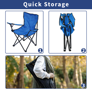 כיסא גינה מתקפל מודרני עם מסגרת פלדת פחמן וברזל, בד אוקספורד עמיד לשימוש בחוף הים ובגינה - Product Image 3