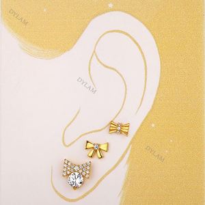 Dylam Ins Hot Sale <b>Cute</b> Tiny Imitation Pearls Bowknot <b>Earring</b> for Women Cubic Cz Temperament Stud <b>Earrings</b> Charm Jewelry - Product Image 2