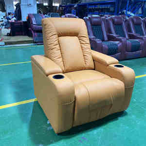 Canapé home cinéma en cuir véritable meubles <span class=keywords><strong>de</strong></span> <span class=keywords><strong>théâtre</strong></span> design anti-rides inclinable électrique un canapé spécial pour la salle <span class=keywords><strong>de</strong></span> cinéma - Product Image 2